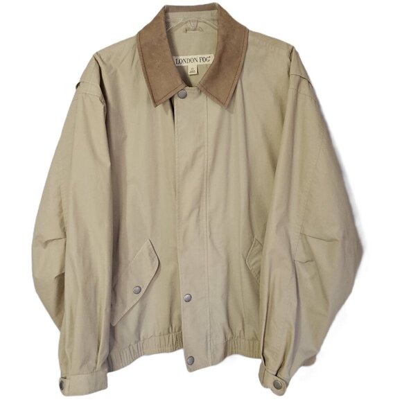 London Fog Other - Vintage Men's London Fog Bomber Style Beige Jacket Preppy Casual Size L